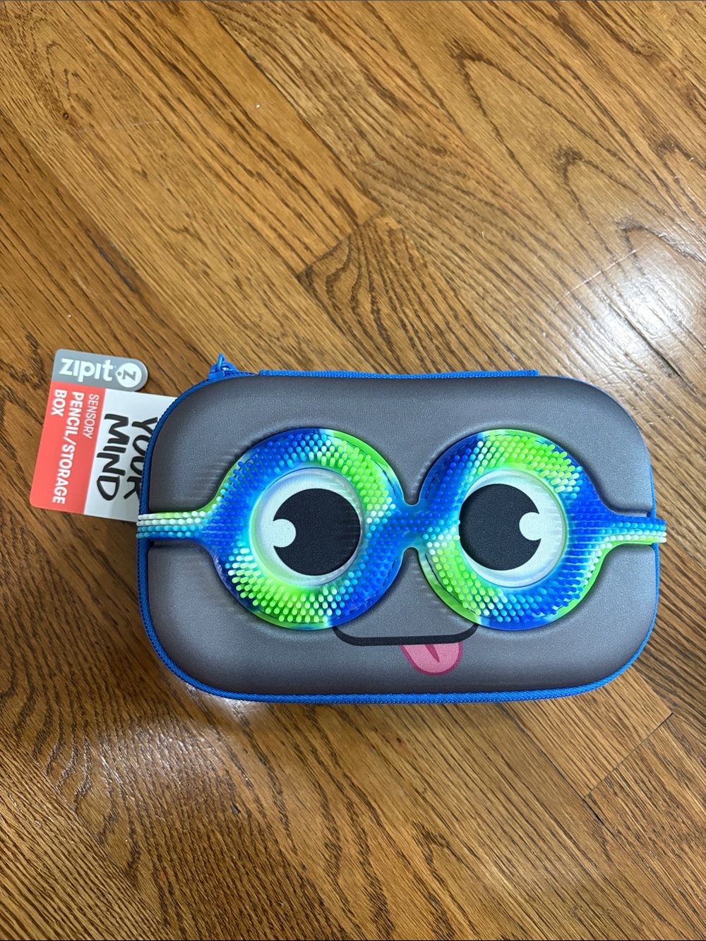 Zipit Kids Gray Pencil Case with Blue-Green Pop-It Goggles
